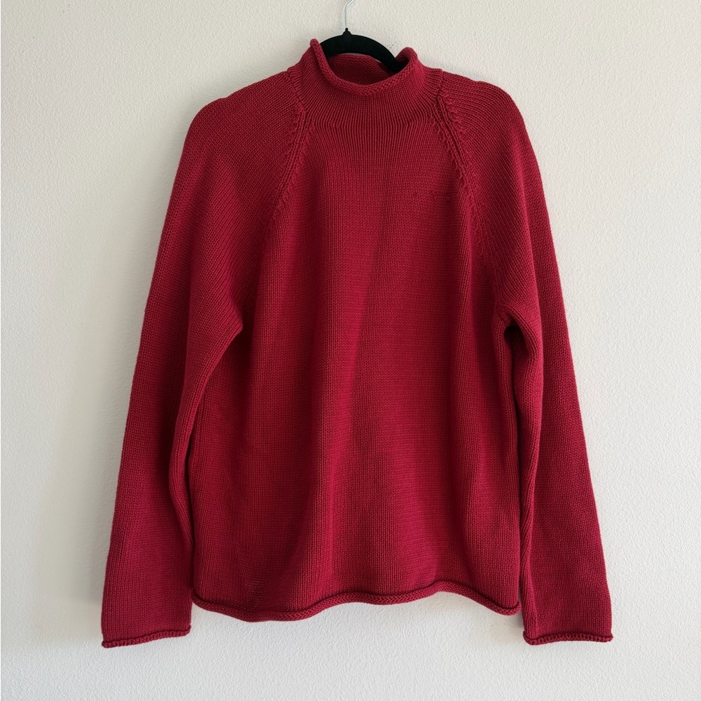 J.Crew 1988 Rollneck Sweater in Cotton in Red Ochre, Size Medium - Picture 5 of 9